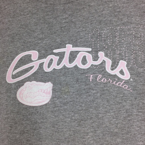 FLORIDA GATORS Graphic T Shirt Short Sleeve Pink Grey Game Day Spirit Size Large - Picture 3 of 10